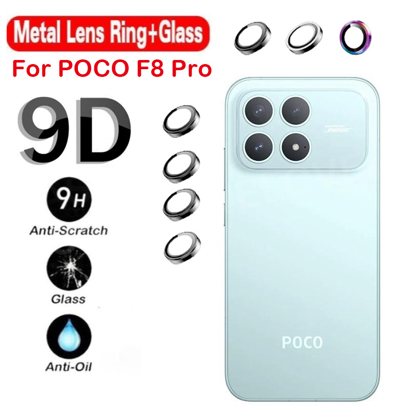ป้องกันหน้าจอสําหรับ POCO F8 Pro K90 4G 5G 2025 ตําแหน่งโลหะกล้องกลับเลนส์ Protector กระจกนิรภัยป้องกัน Scratch แหวนฝาครอบฟิล์ม