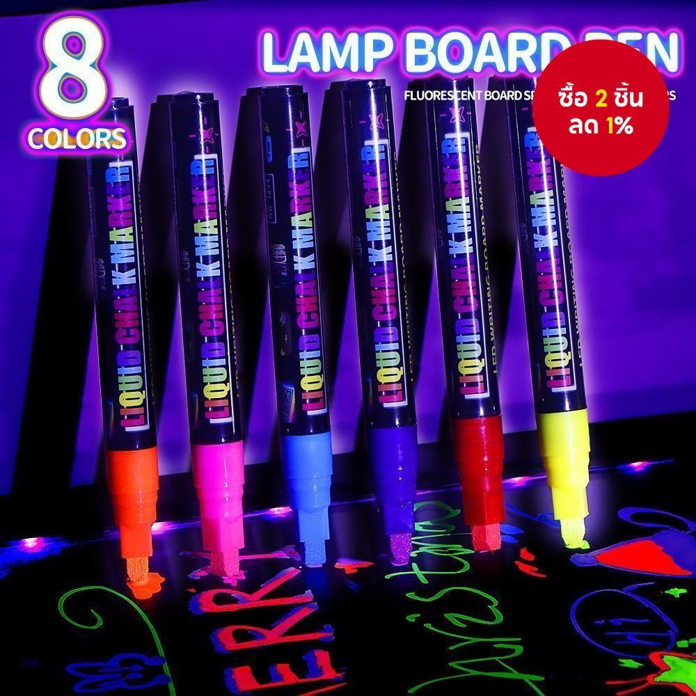 ปากกาชอล์กเหลว 6/8 สี – ปากกามาร์กเกอร์เรืองแสงลบได้สําหรับไวท์บอร์ด, แก้ว & ศิลปะคริสต์มาส