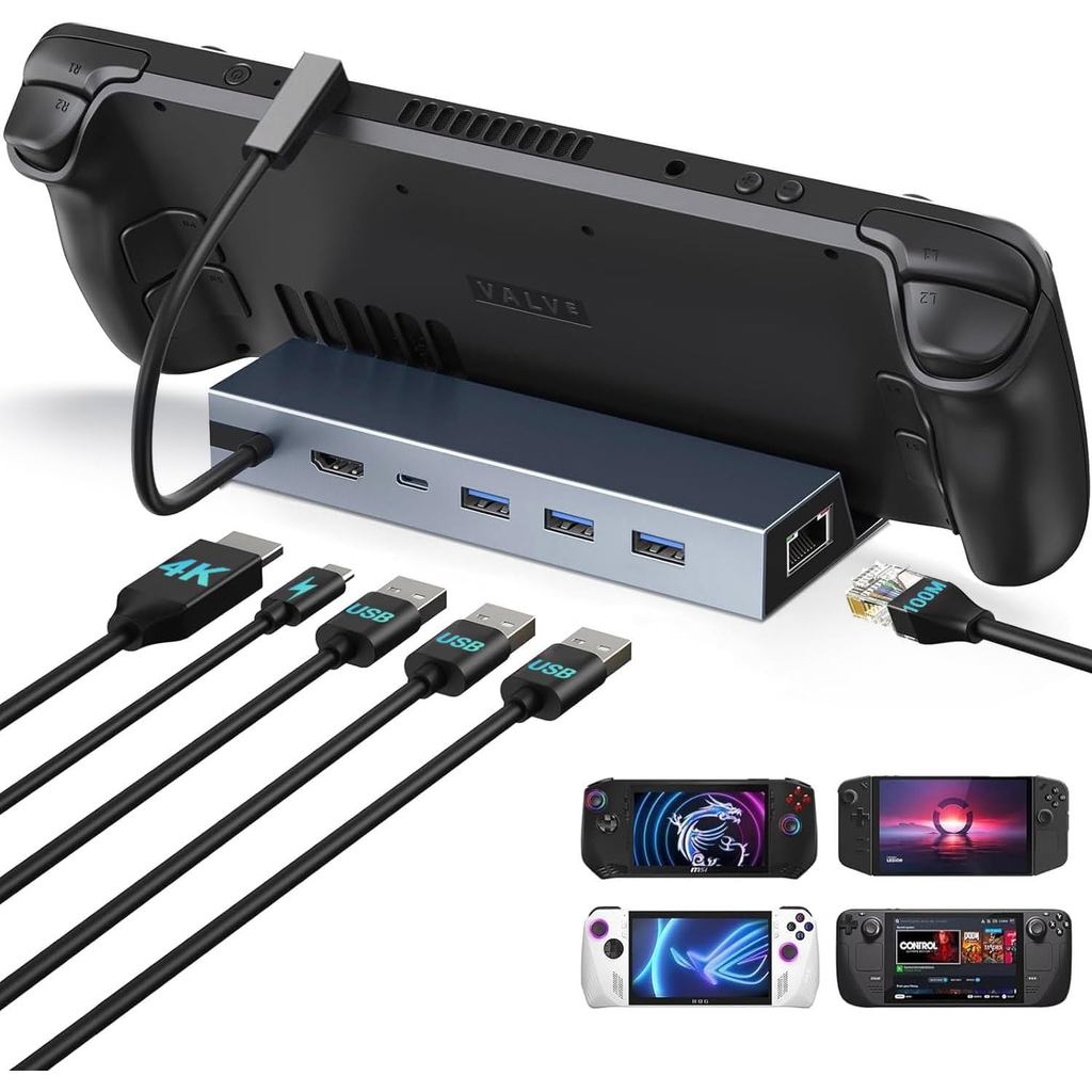 Steam Deck Dock, Docking Station for Steam Deck/ROG Ally/Legion Go/MSI Claw/Nitro Deck/Steam Deck OL