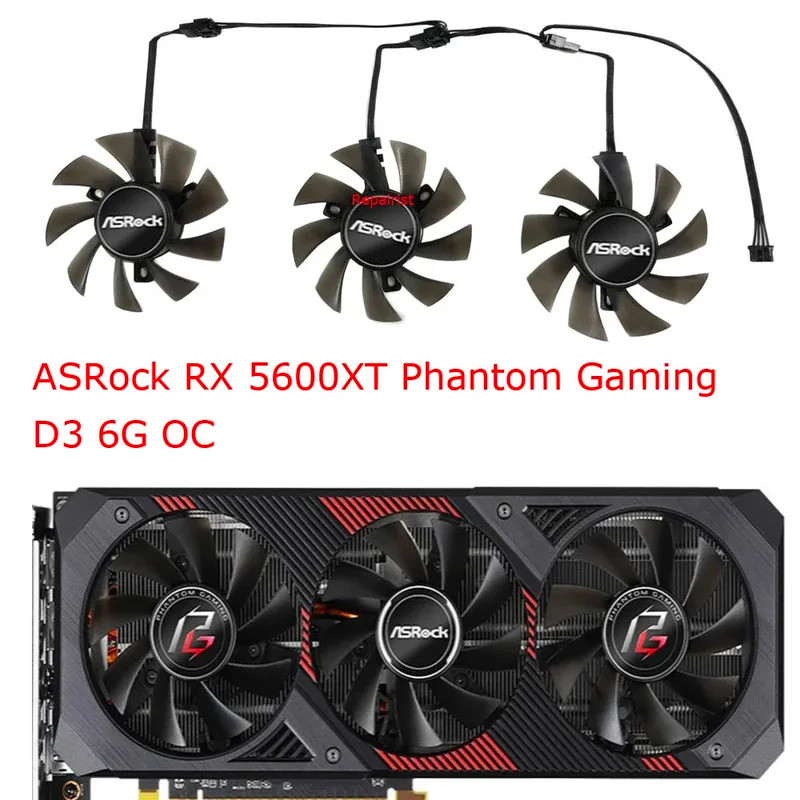 3 ชิ้น/เซ็ต,GPU VGA การ์ดพัดลมระบายความร้อน,GA81S2U,สําหรับ ASRock RX 5700XT Challenger Pro 8G OC,RX