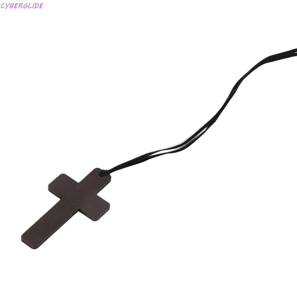 CYBERGLIDE Jewelry Men Gift New Fashion Retro Leather Reliious Brown Pendant