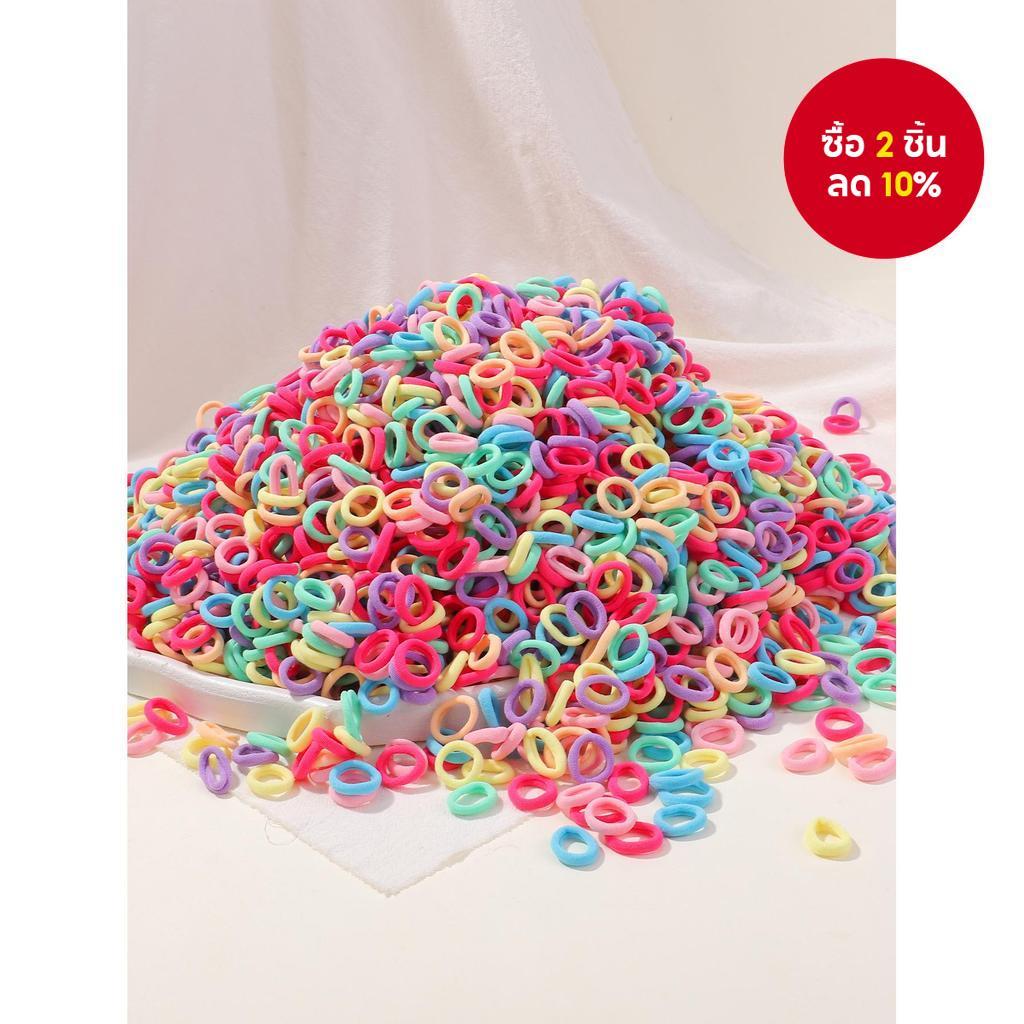 ชุดยางรัดผมแบบยืดหยุ่นสีสันสดใส 100 ชิ้น,ที่ใส่ผมหางม้าขนาดเล็กสําหรับเด็กผู้หญิงและเด็ก