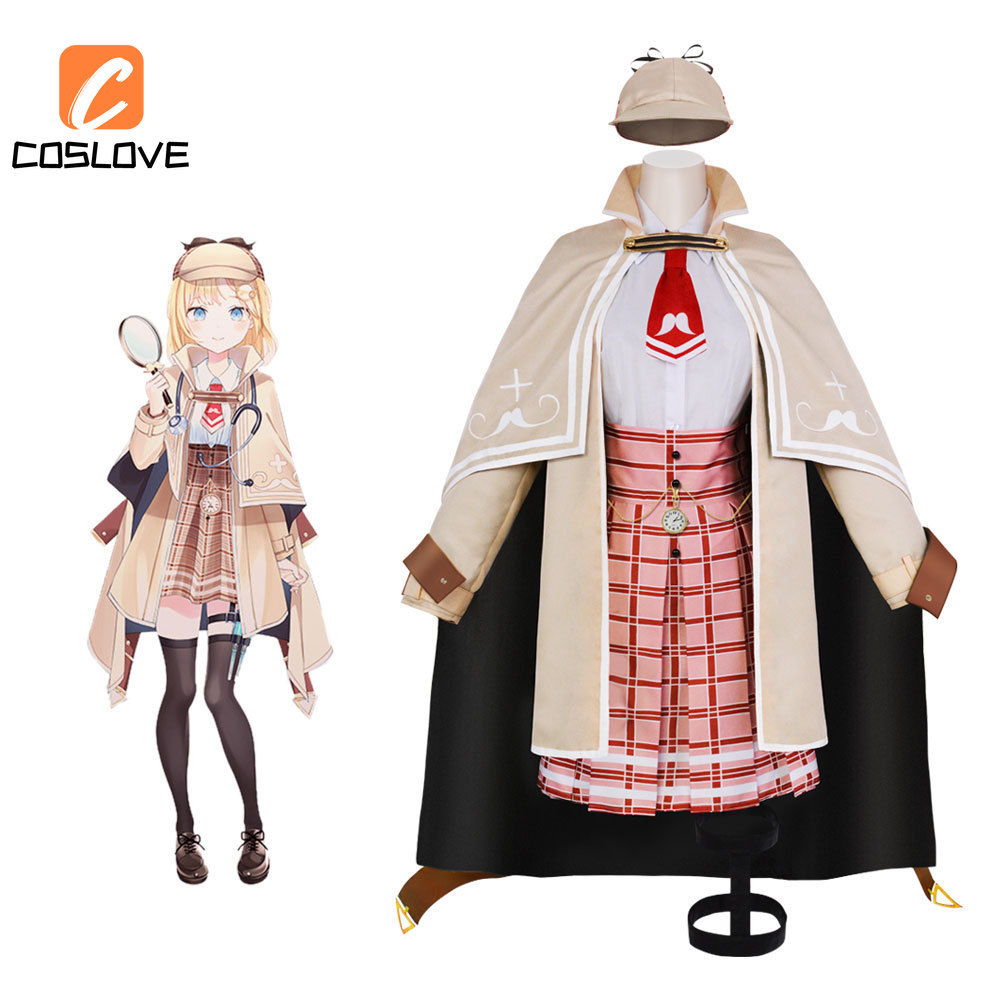 ชุดคอสเพลย์Hololive Vtuber Watson Amelia สไตล์นักสืบคริสต์มาส สำหรับผู้หญิง