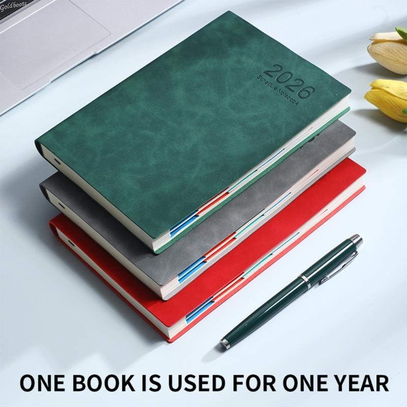 GB 2026 PU Cover Calendar Planner Schedule Planner Notebook Weekly Planner