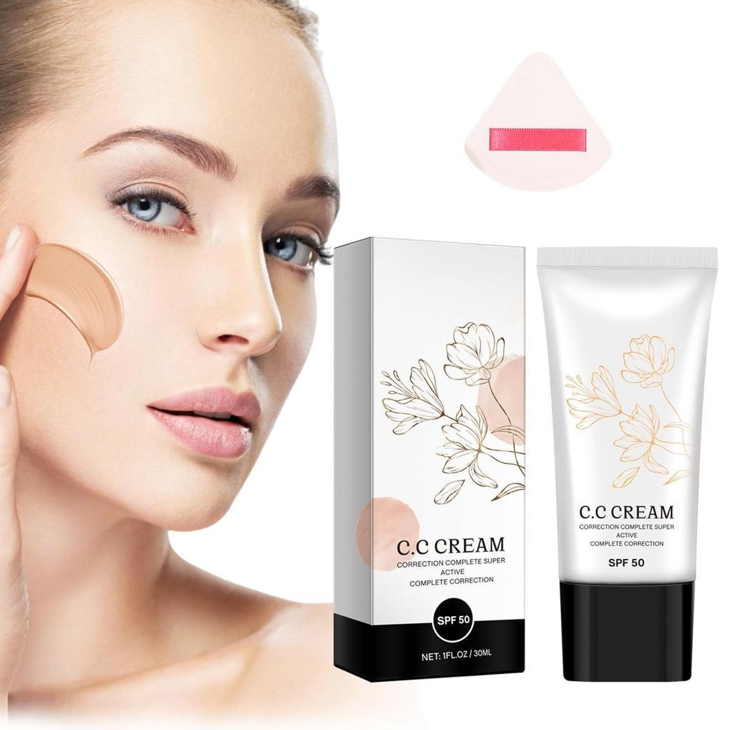 เกาหลีเกาหลี CC ครีมปรับผิวผู้ใหญ่ CC ครีมสีครีมให้ความชุ่มชื้น Spf 50 Full Coverage Organic CC ครีม