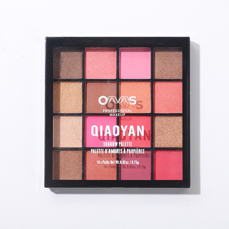 16 สี peach blossom แต่งหน้า Pearlescent อายแชโดว์แผ่น earth Color nude แต่งหน้าเริ่มต้นไม่ง่ายที่จะรอยเปื้อนสีแต่งหน้าอายแชโดว์แผ่นฟักทอง matte Pearlescent เลื่อม h