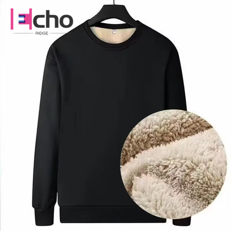 เสื้อกันหนาวผ้าลามบ์สกินสำหรับผู้ชาย คอรอบแบบใหม่จาก Echo Ridge