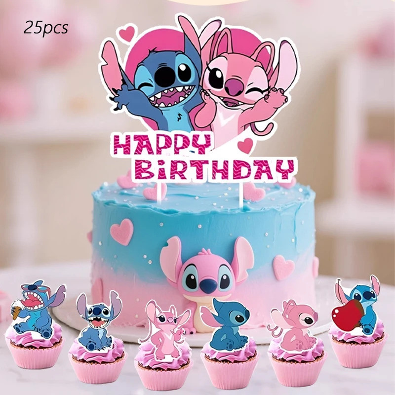 25 ชิ้น เค้ก Topper Cupcake Toppers ตกแต่งวันเกิด ธีมปาร์ตี้ RF0C