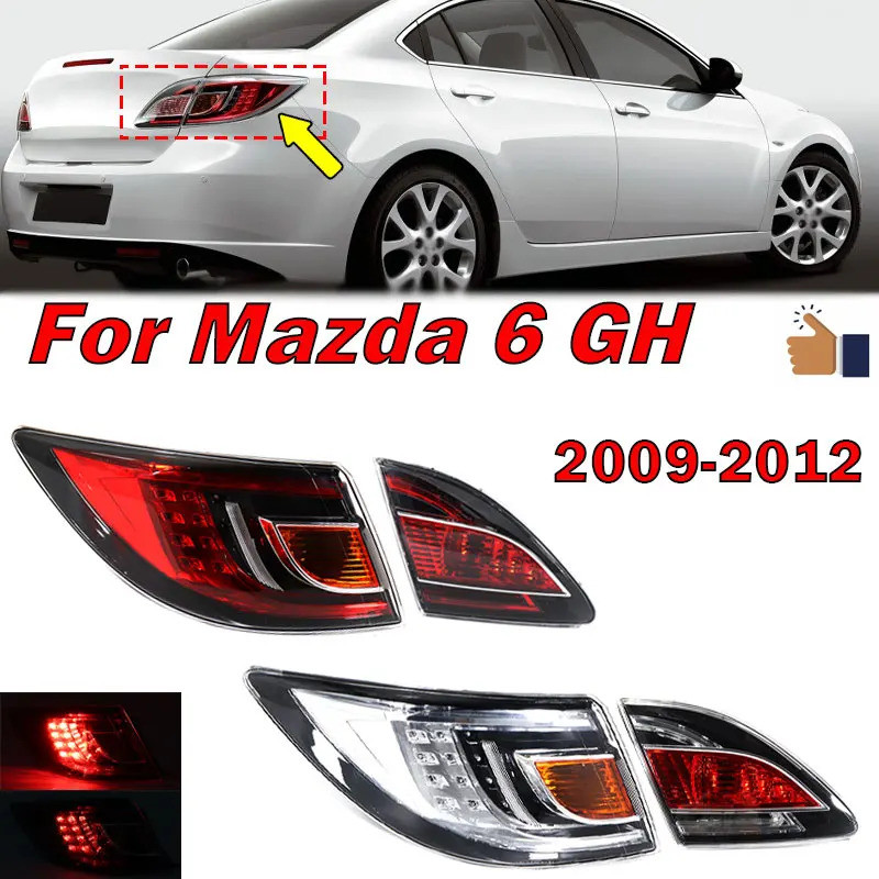 ไฟท้าย LED รถสําหรับ Mazda 6 GH 2009-2012 ด้านหลังกันชนไฟเบรคไฟสัญญาณ Auto ไฟท้ายประกอบ GV8E-51-3F0 