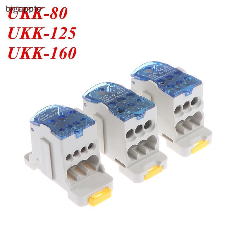 Bigapple UKK 80A/125A/160A 1 in multi-out กล่องกระจาย Din Rail Terminal spection RDG