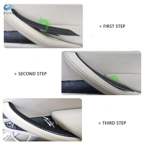 1xR-Passenger Door Handle Panel Pull Cover For BMW X5 X6 E70 E71  Carbon Texture