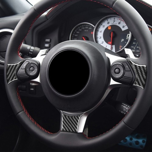 3x Carbon Fiber Steering Wheel Trim Cover Sticker for Toyota 86 Subaru BRZ 17-20