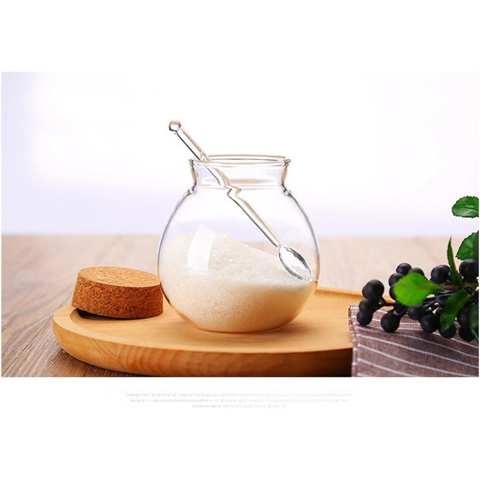 4 Pcs Borosilicate Color Transparent Glass Spoons,Cute Flower Long Handle Spoons for Ice Cream Desse