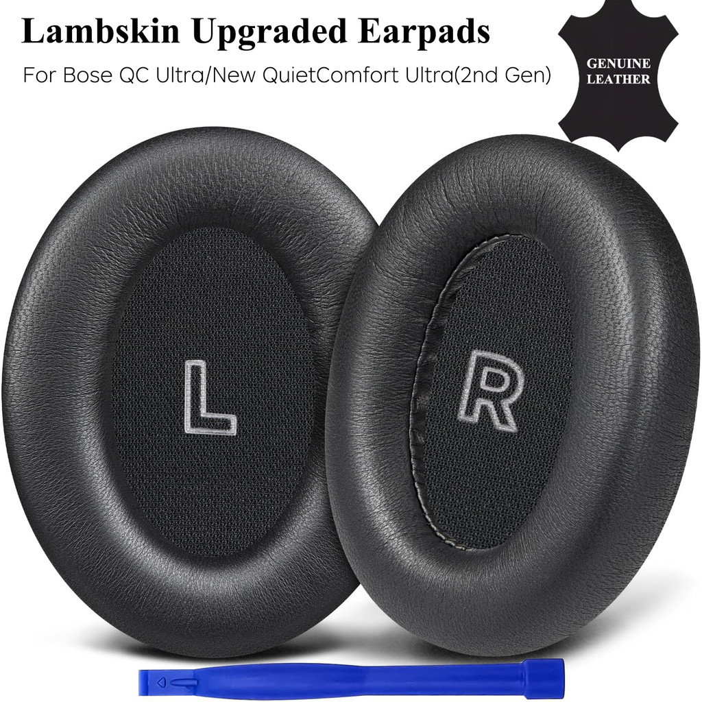 Lambskin เปลี่ยนแผ่นรองหูฟังสําหรับ Bose QC Ultra/ใหม่ QuietComfort Ultra(2nd Gen) หูฟังไร้สาย, แผ่นรองหูฟังพร้อมโฟมแยกเสียงรบกวนความละเอียดสูง, ติดตั้งได้ง่าย