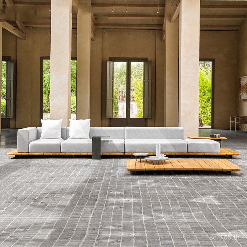 โรงแรมระเบียง Nordic Courtyard เฟอร์นิเจอร์เก้าอี้หวายหวาย Garden Leisure ไม้สักกลางแจ้ง Terrace โซฟ