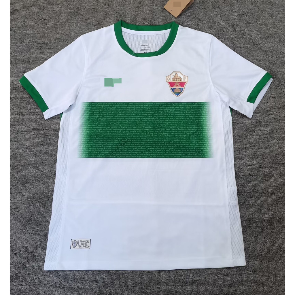 เสื้อสโมสร Elche CF แบบแฟนคลับ ปี 2025-26 ปรับแต่งชื่อและหมายเลขได้ ขนาด S ถึง 2XL
