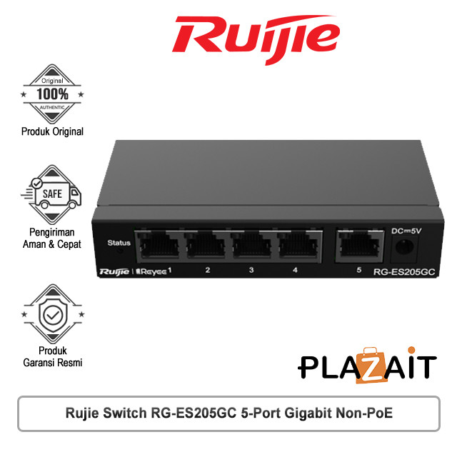 Ruijie Switch RG-ES205GC Cloud จัดการ 5 พอร์ต Gigabit Non-PoE