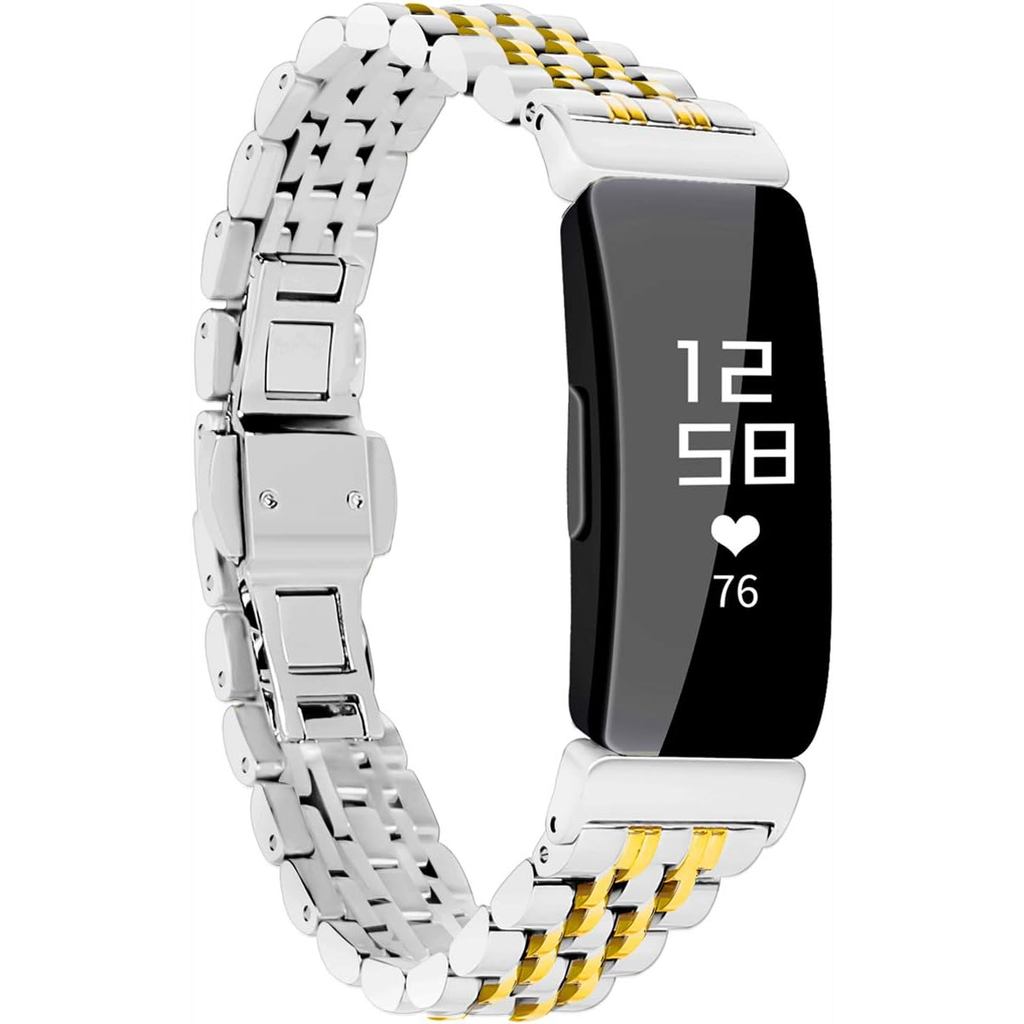 สร้อยข้อมือโลหะ Chofit เข้ากันได้กับ Fitbit Inspire/Inspire HR/Inspire 2 Bands, อุปกรณ์เสริมสายรัดข้