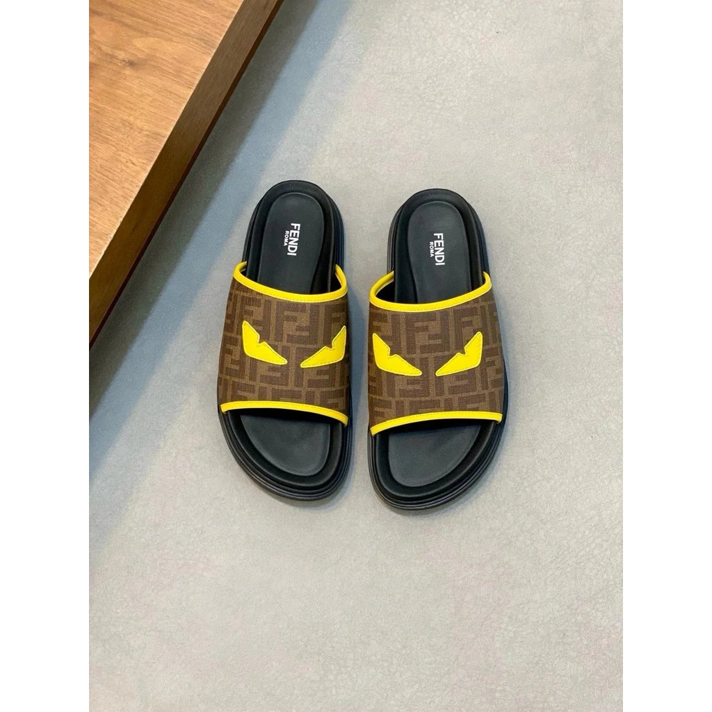 FEN FEN FEN Little Monster 2025 รองเท้าลําลองใหม่รองเท้าแตะกีฬาผู้ชายหนังวัวชั้นแรกแฟชั่นรองเท้าผู้ช