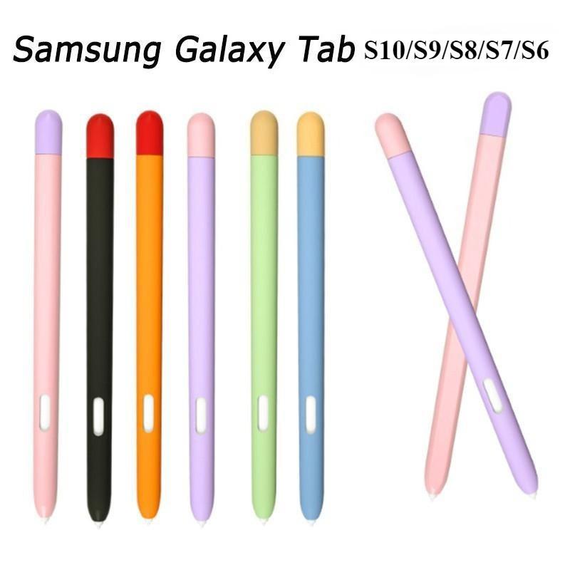 เหมาะสําหรับ Samsung Galaxy Tab S10 S9 plus S8 Ultra S6 Lite S7 FE S-Pen S7 FE แท็บเล็ตซิลิโคนนุ่มสี contrast ดินสอกรณี