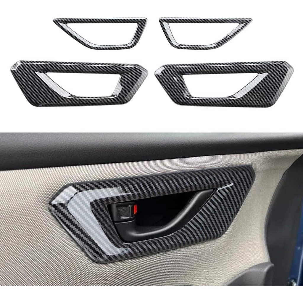 INTGET 4PCS มือจับประตูด้านในชามแผงสําหรับ 2026 2025 Subaru Forester อุปกรณ์เสริมคาร์บอนไฟเบอร์รถ Dr