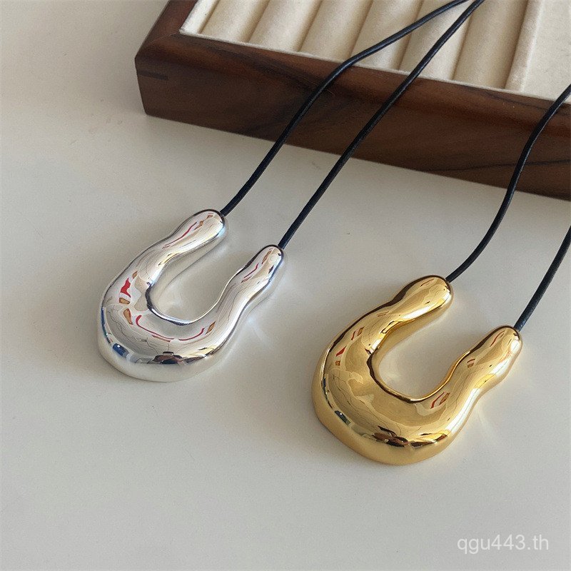 สร้อยคอ Clavicle Chain สไตล์ยุโรป อเมริกัน ดีไซน์หัวใจและรูป horseshoe U-shaped E1RD