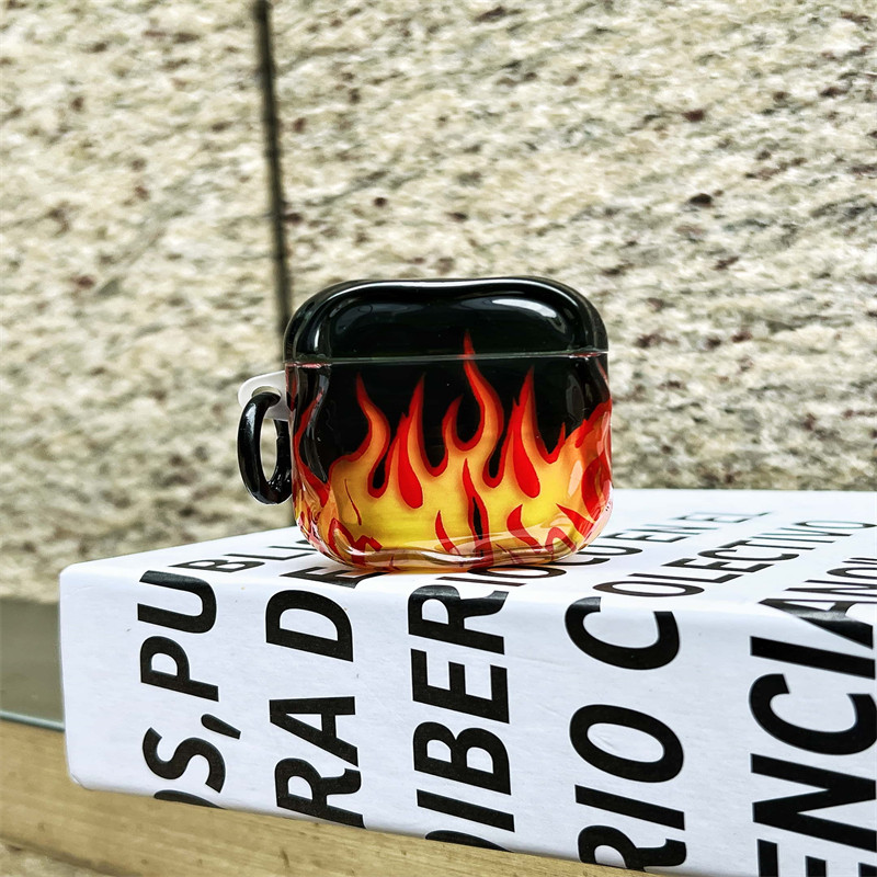 Soot Fire Fog เปลวไฟอินเทรนด์เหมาะสําหรับ airpods3pro เคสป้องกันคู่ Apple Airpods4 เคสหูฟัง 3 2 รุ่น