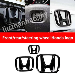 โลโก้ H หน้า-หลัง สีดํา 1 ชิ้น สําหรับ Honda Jazz City HRV Civic BRV GLOSSY BBA