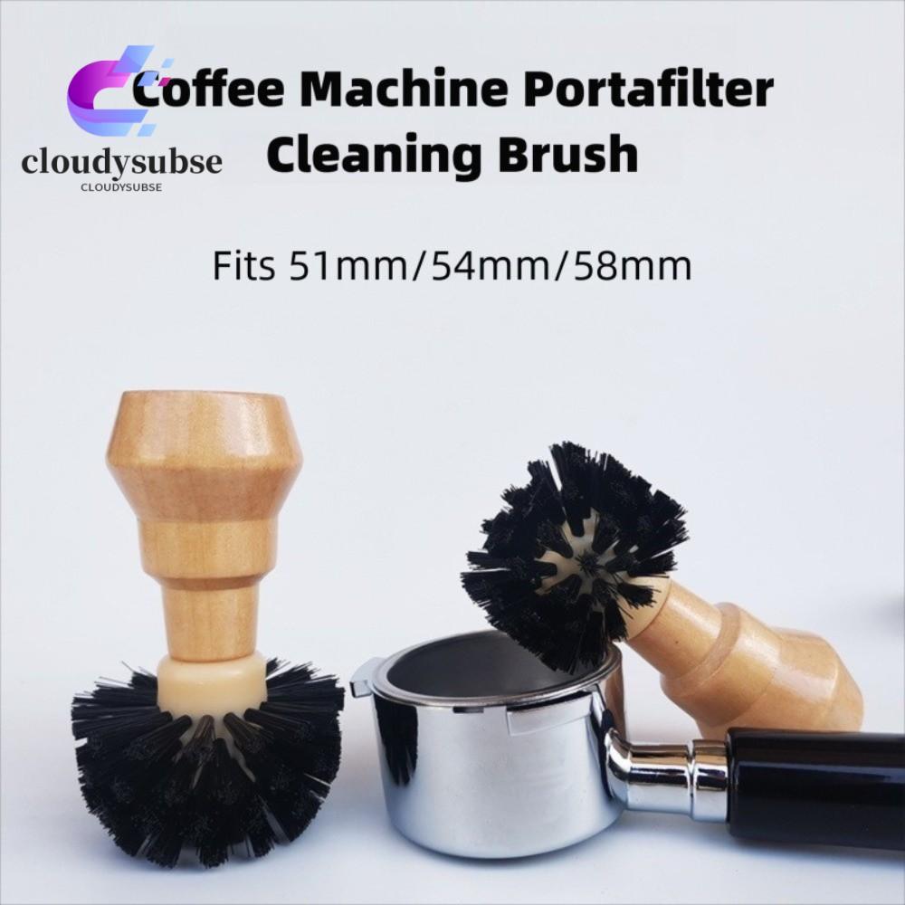 CLOUD Espresso Portafilter แปรงทําความสะอาด, PP เครื่องมือทําความสะอาดผงกาแฟชามแปรง,ด้ามไม้สําหรับ 5