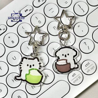 พวงกุญแจ โซ่พวงกุญแจ น่ารักKey Chain keyringสาย ลูกแมว ลูกสุนัข อะคริลิค จี้โทรศัพท์ การ์ตูน คู่ โซ่โทรศัพท์
