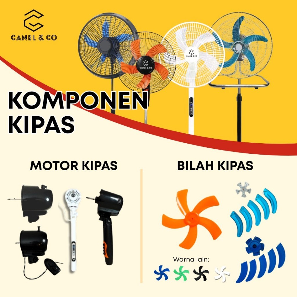 ชิ้นส่วนพัดลมเท่านั้น - สําหรับ CANEL & CO Stand Fan Bilah Blade Motor Kipas Berdii