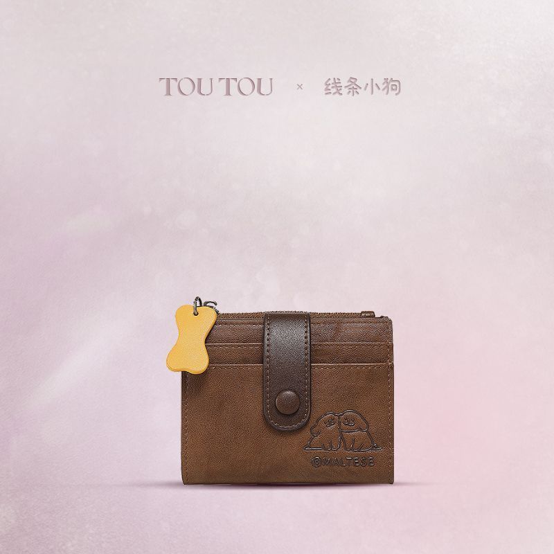 TOUTOU Transparent Line Puppy Wallet Card Holder Integrated Coin Purse M