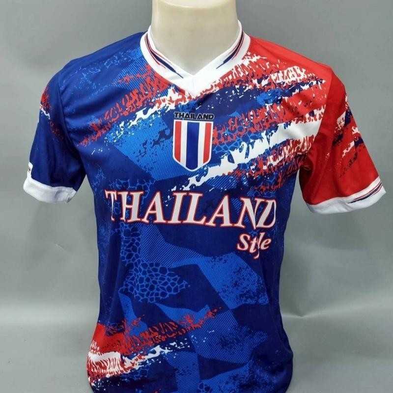 เสื้อพิมพ์ลายไทยแลนด์คอกลม คอวี ผ้าไมโครระบายอากาศได้ดีN59 60 61