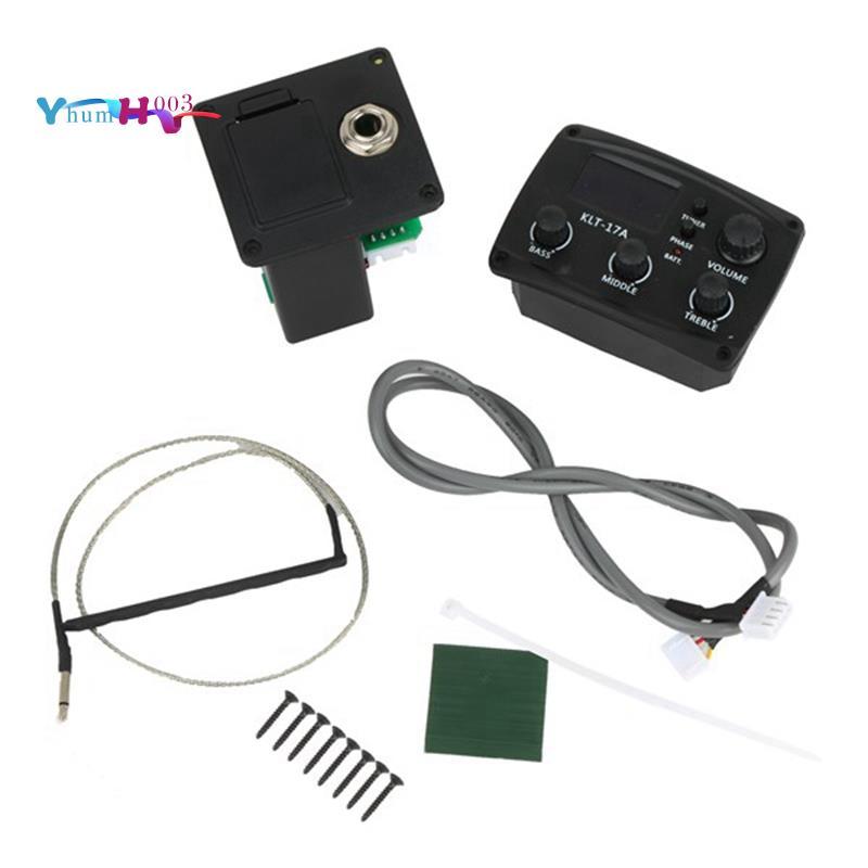 [yhumh003]กีตาร์อะคูสติก EQ Preamp พร้อมจูนเนอร์พยากรณ์ดิจิตอล 3 Band EQ Equalizer พร้อมจูนเนอร์กีตา