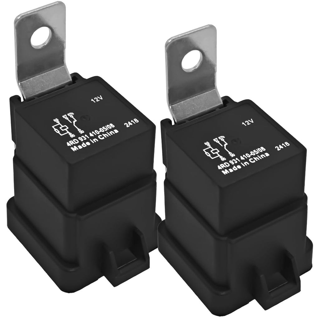 4RD 931 410-05/08 Relay Switches (Pack of 2) - 12VDC 40A 5-Pin Functional Relay for Automotive Elect