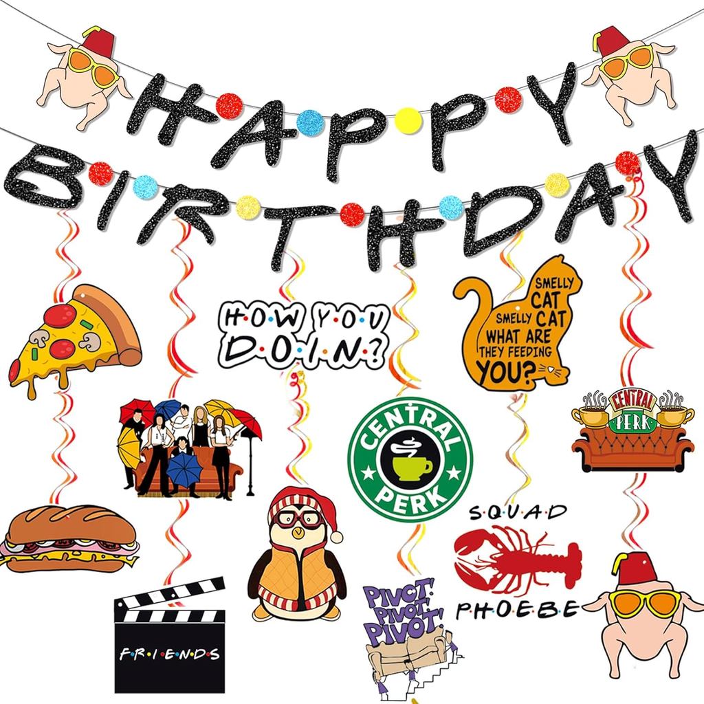 Happy Birthday Banner for Friends Themed Party Decorations Friends Birthday Decorations Friends Part
