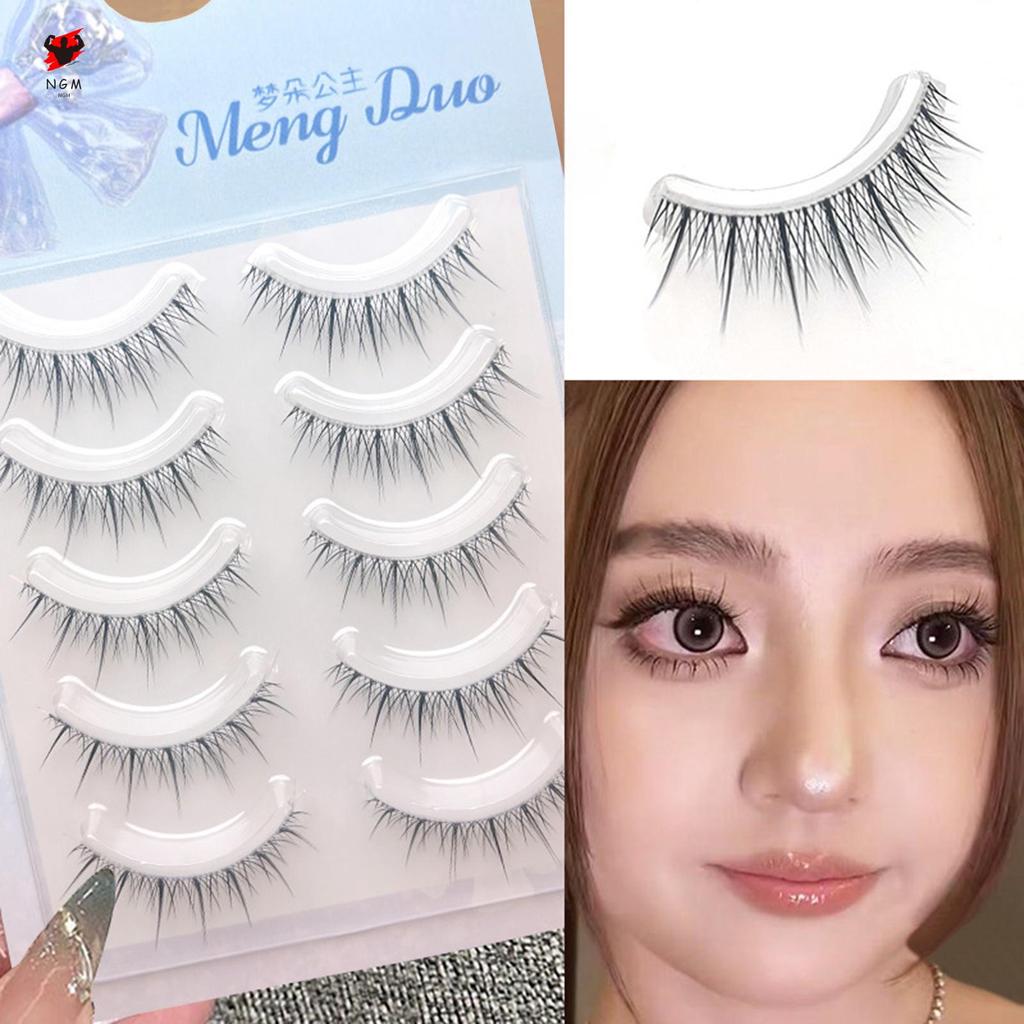 5 คู่จําลองขนตาปลอมผู้หญิง DIY อะนิเมะ Full Strip Lashes สําหรับความงาม Eye คอสเพลย์ DIY แต่งหน้า