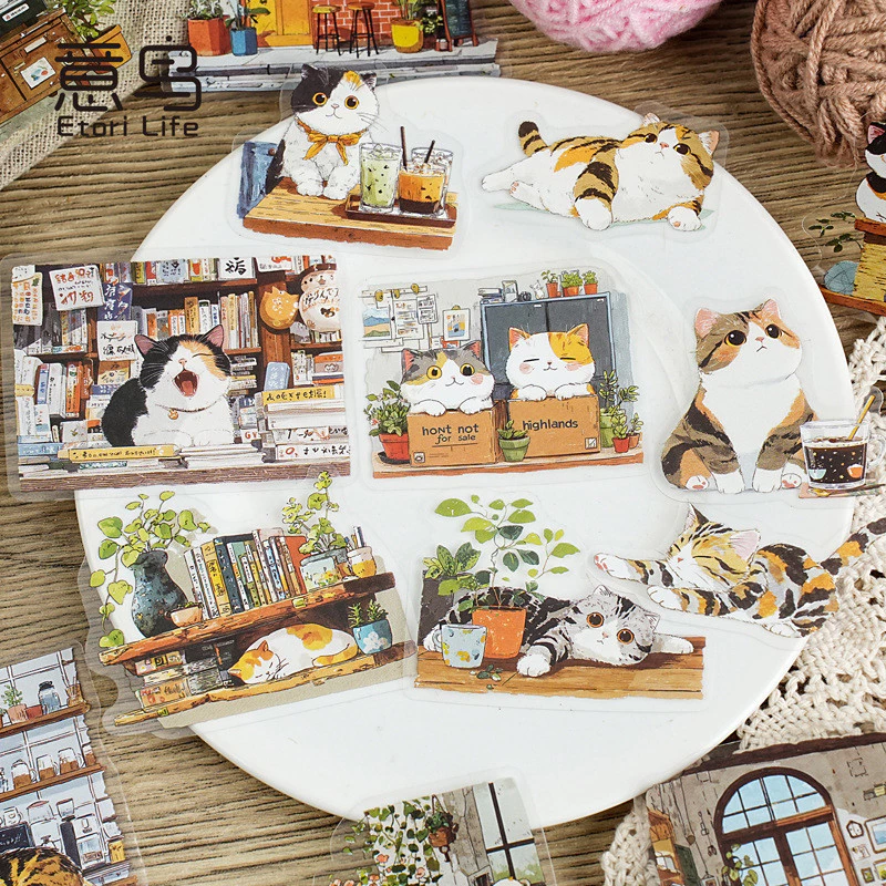 15 ชิ้น Kawaii แมวสติกเกอร์สําหรับ Journaling น่ารักหวานการ์ตูนโปร่งใส Collage Scrapbooking อุปกรณ์สติกเกอร์รูปลอกสําหรับ Junk Journal การ์ด DIY ศิลปะหัตถกรรม