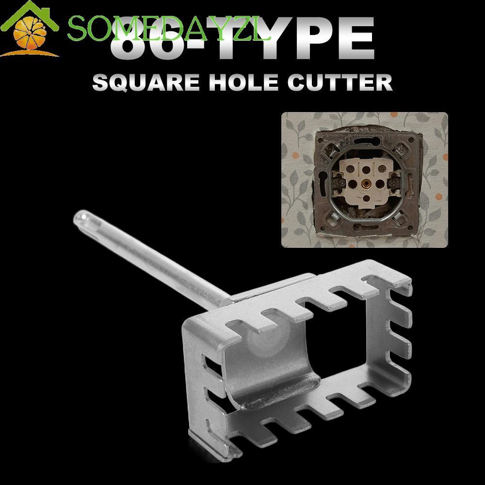 SOMEDAYZL Square Socket Puncher, Punch Quick Cutting Square Hole Cutter, Square-handle 4 Pits Round-