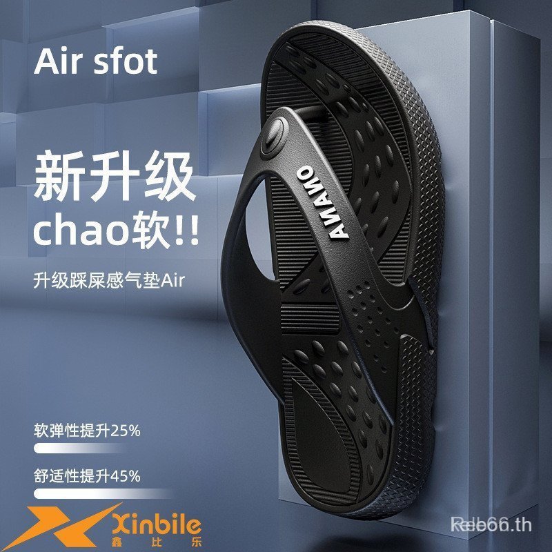 Flip-Flops ผู้ชาย Anti-Slip สวมใส่ด้านนอก Seaside รองเท้าแตะชายหาดผู้ชายหนา Flip-Flops @- LBSM - รูปที่ 4