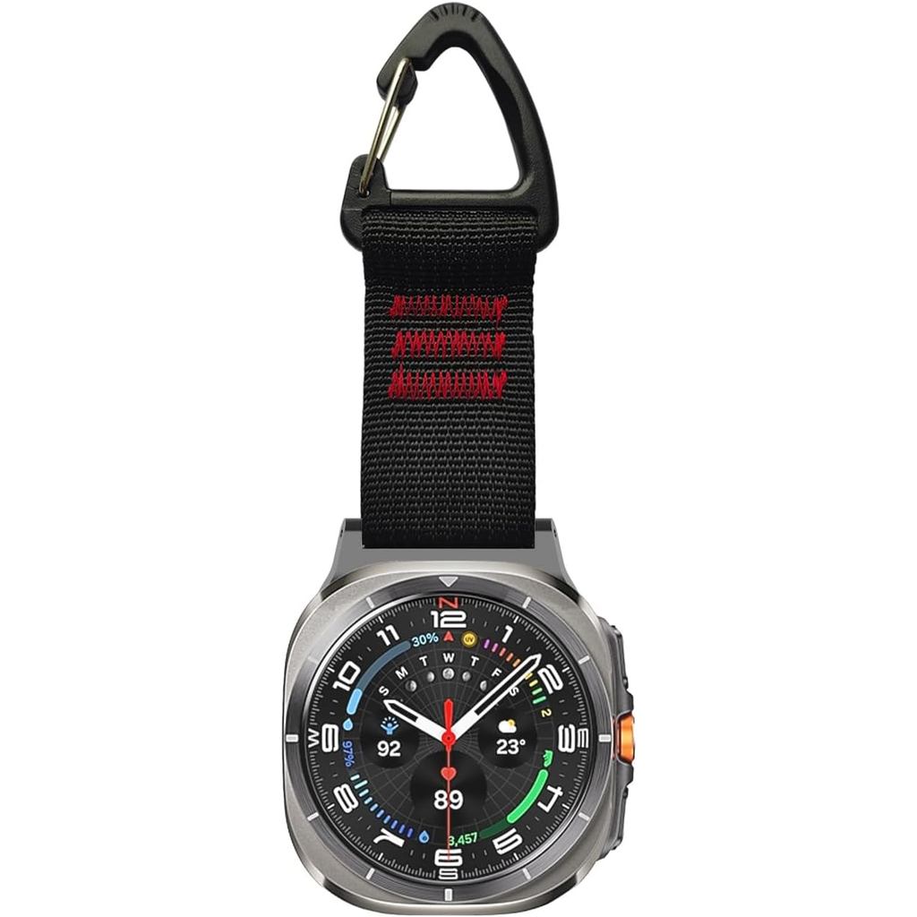 Sport Band เข้ากันได้กับ Samsung Galaxy Watch Ultra 47mm(2024), พวงกุญแจคลิปสายคล้องผู้ชายผู้หญิง, ไ