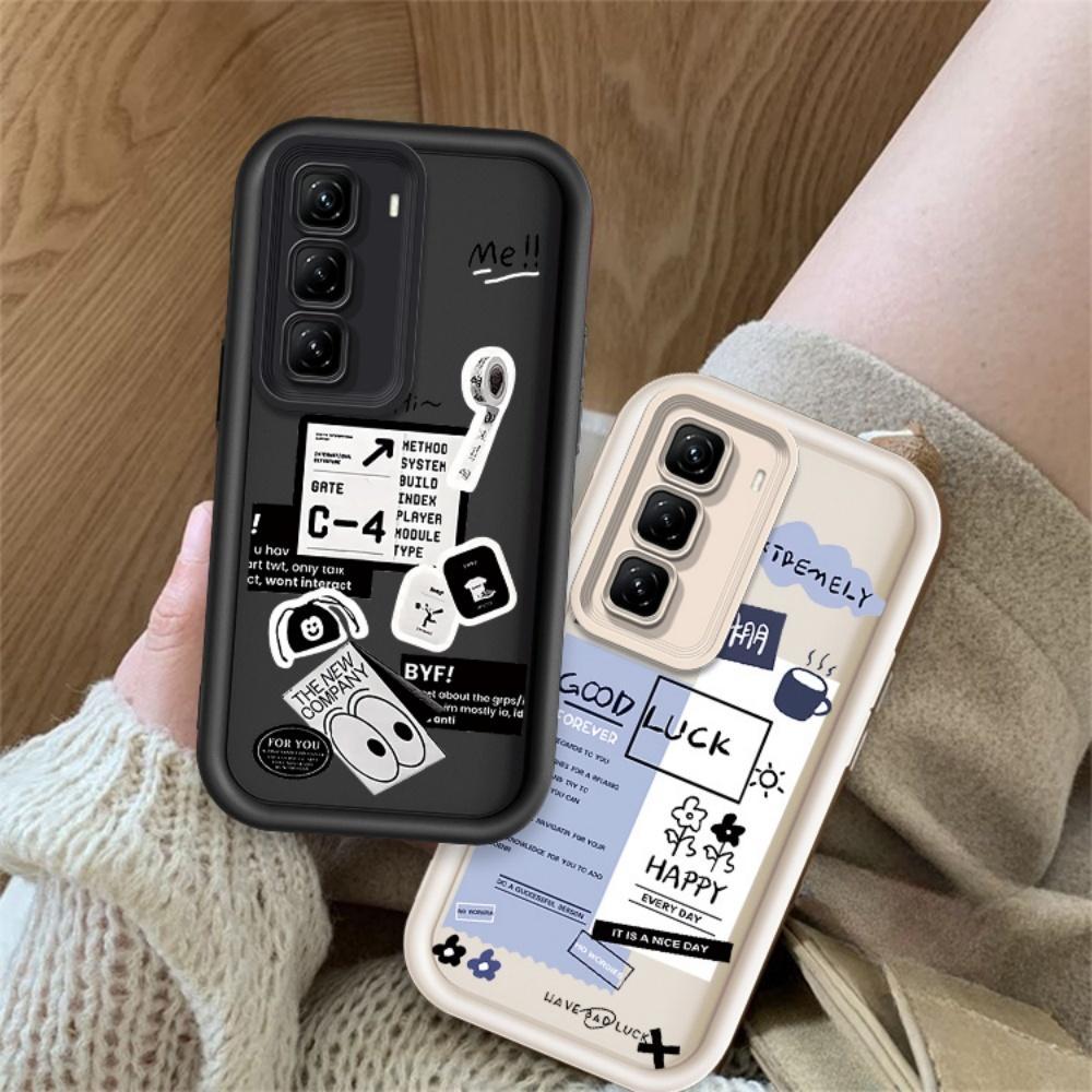 ปลอกสําหรับ INFINIX HOT 50 4G INFINIX X6882 X6882B น่ารักซิลิโคนป้ายกันกระแทกกรณี TPU