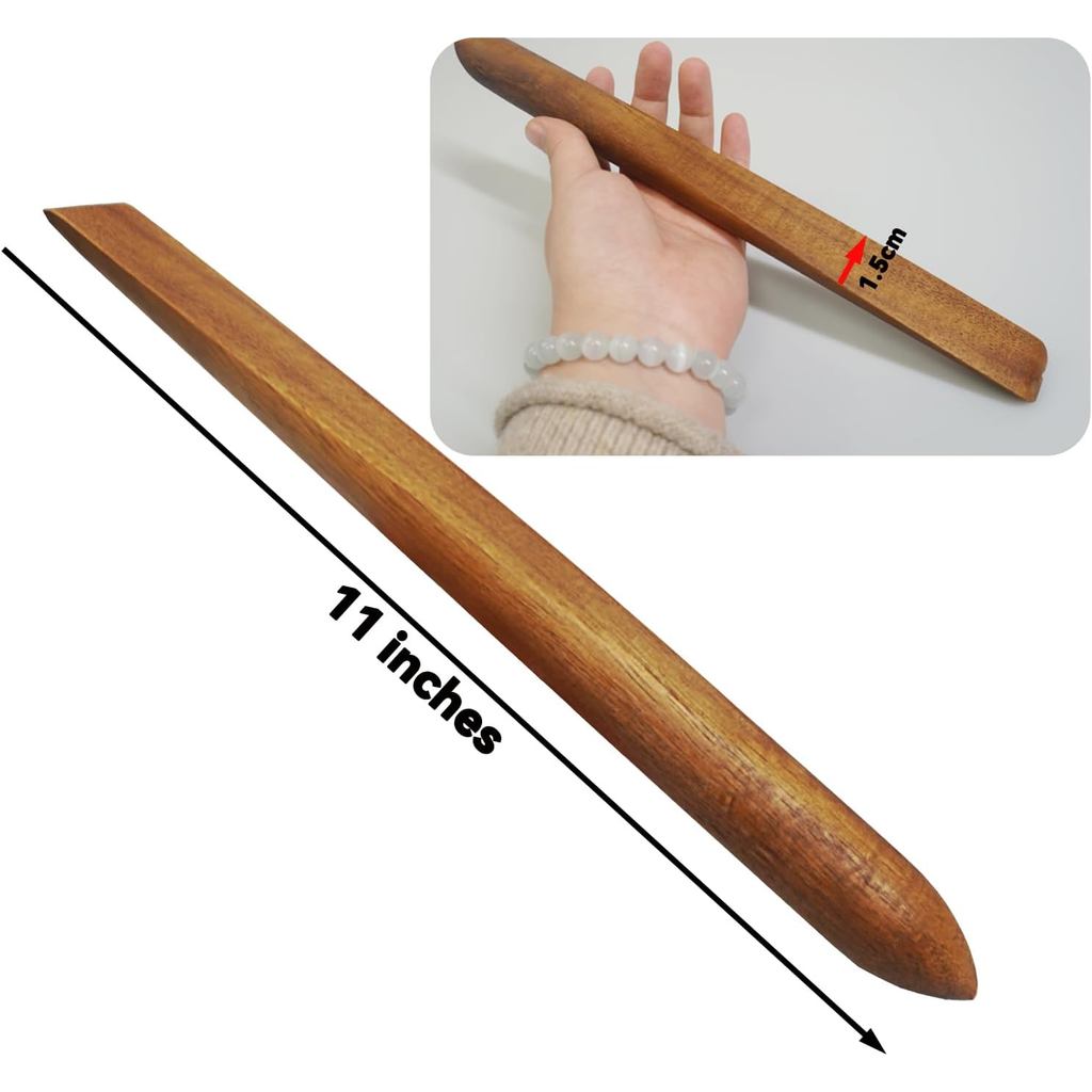 11'' Acacia Wooden Sourdough Bread Mixing Stir Stick, Sourdough Spatula Wooden for Kitchen Cooking, 