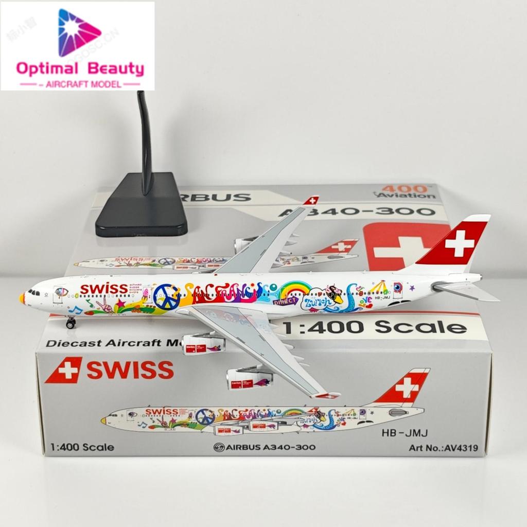 Aviation AV4319 1: 400 Swiss Airlines A340-300 HB-JMJ San Francisco Alloy