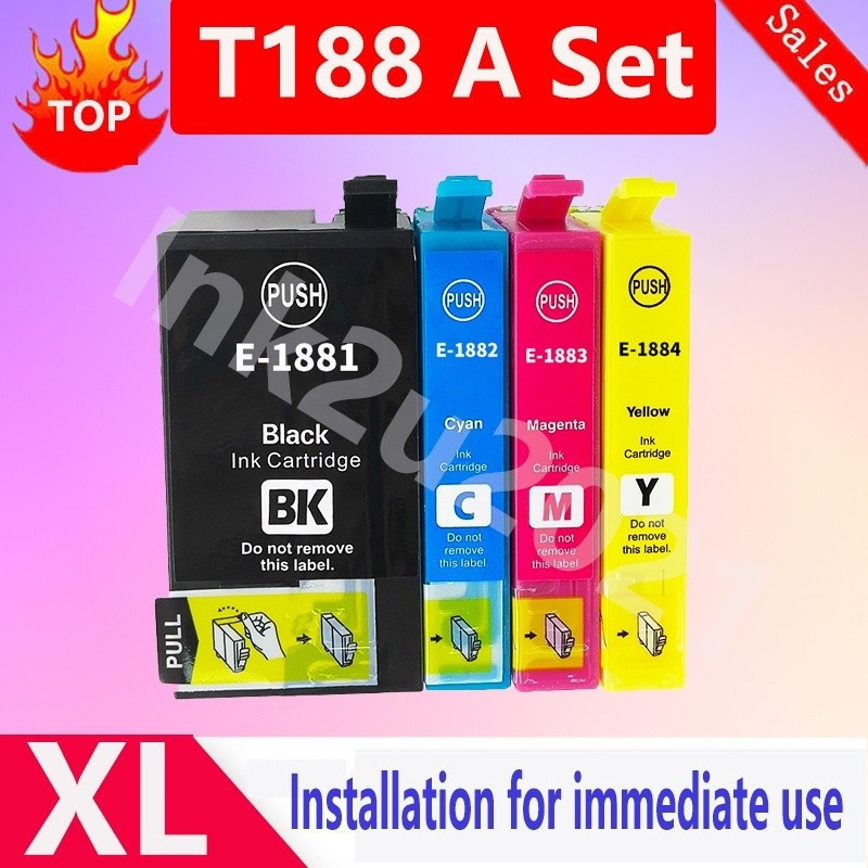 INK-POWER T188 T1881 T1882 T1883 T1884 188 ตลับหมึกอิงค์เจ็ทสีพรีเมี่ยมสําหรับ Epson Workforce WF-71
