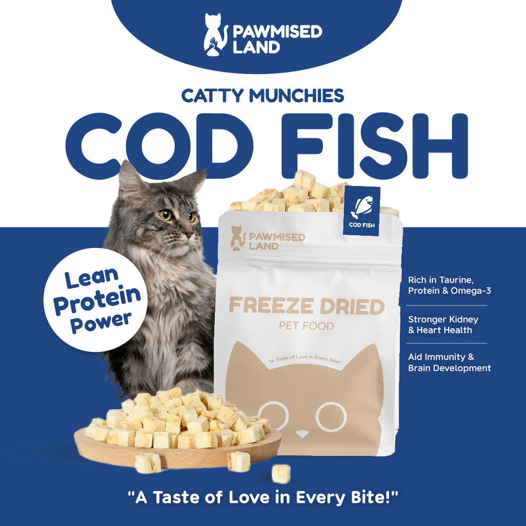PawmisedLand Catty Munchies - Fish Freeze Dry Pet Food 80g Premium Treats Pet Food อาหารแมว Makan Ku