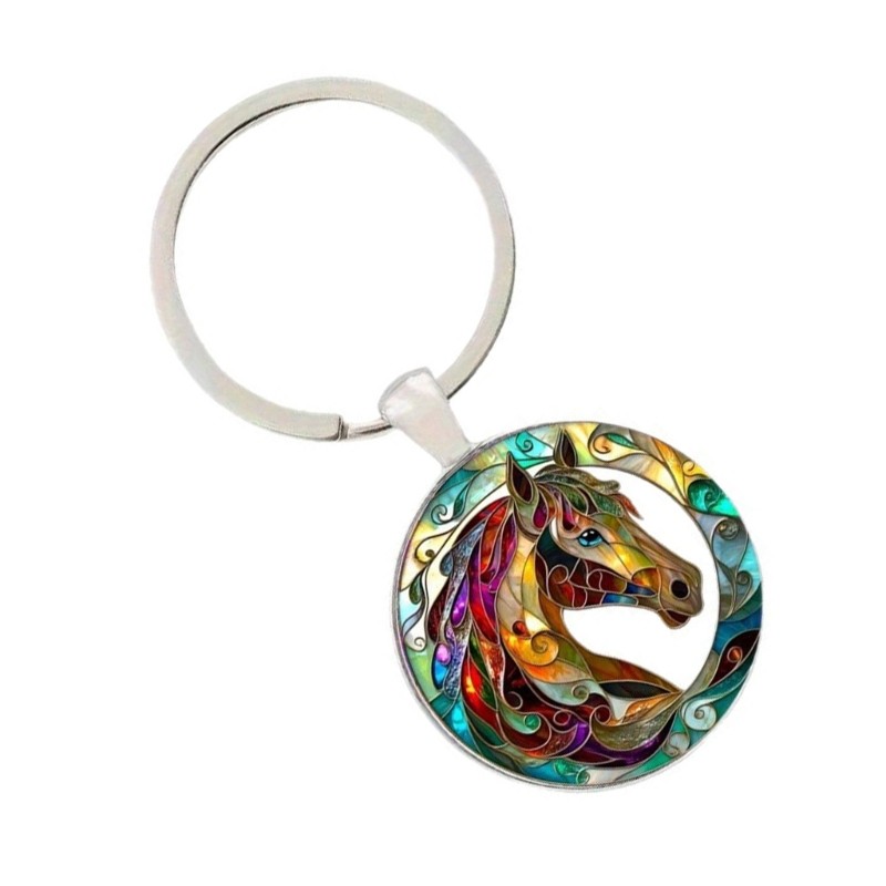 YOI Elegant Dome Glass Horse Charm พวงกุญแจสําหรับคีย์กระเป๋าหรืออุปกรณ์เสริมแฟชั่น