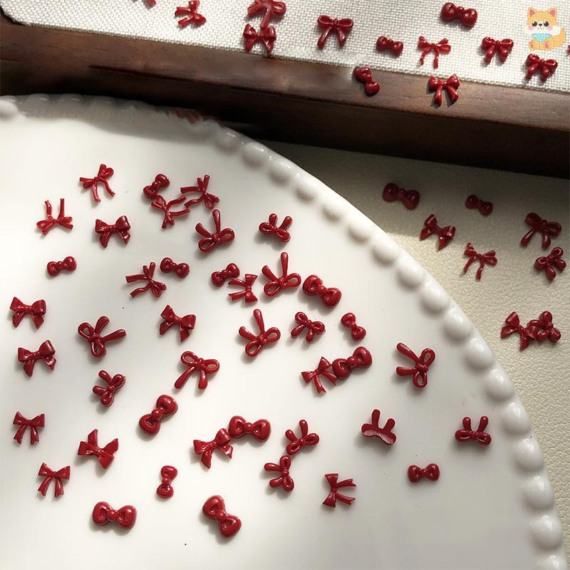 [VI] 100PCS 3D Nail Art Red Bow Charms อุปกรณ์อุปกรณ์เสริมชิ้นส่วนเรซินสําหรับเล็บ Decorastion ผลิตภัณฑ์ตกแต่งเล็บวัสดุเครื่องมือ TH ราคา ถูกที่สุด ดีลบีเคเค แกลเลอรีภาพที่ 6