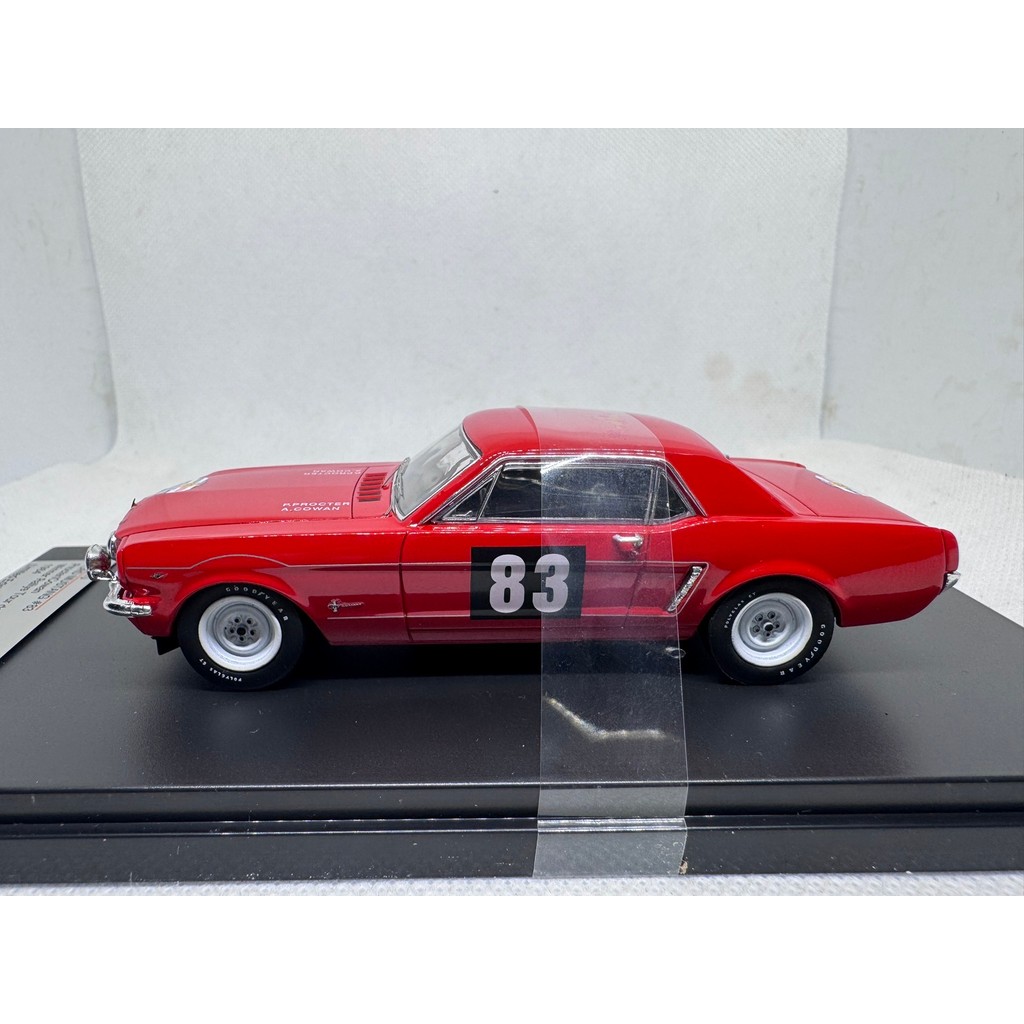 พรีเมี่ยม X 1/43 Ford Mustang Ford Mustang 1964 French Rally Championship Red, with Original Display