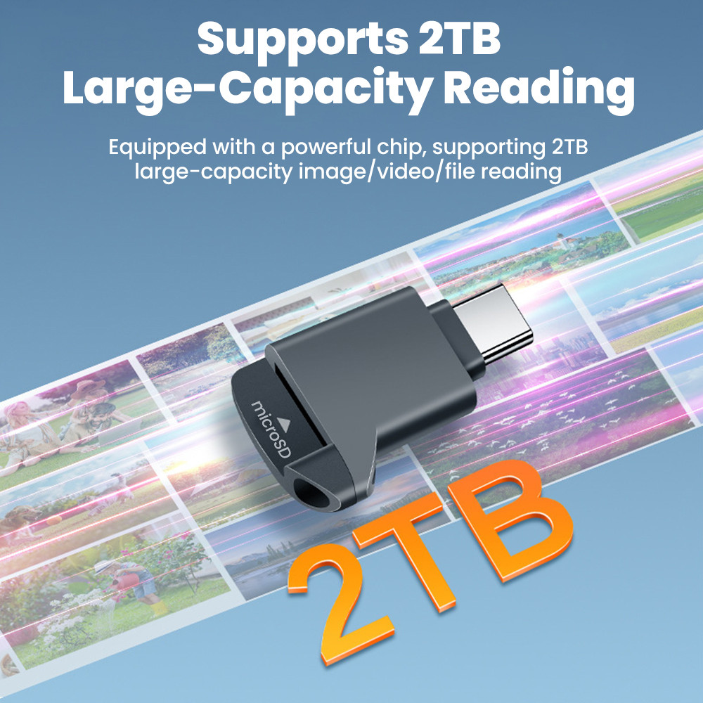 Elough แบบพกพา Type C ถึง TF Card Reader อะแดปเตอร์ความเร็วสูง Transfer Type-C 2.0 Mini TF Card Reader - รูปที่ 3